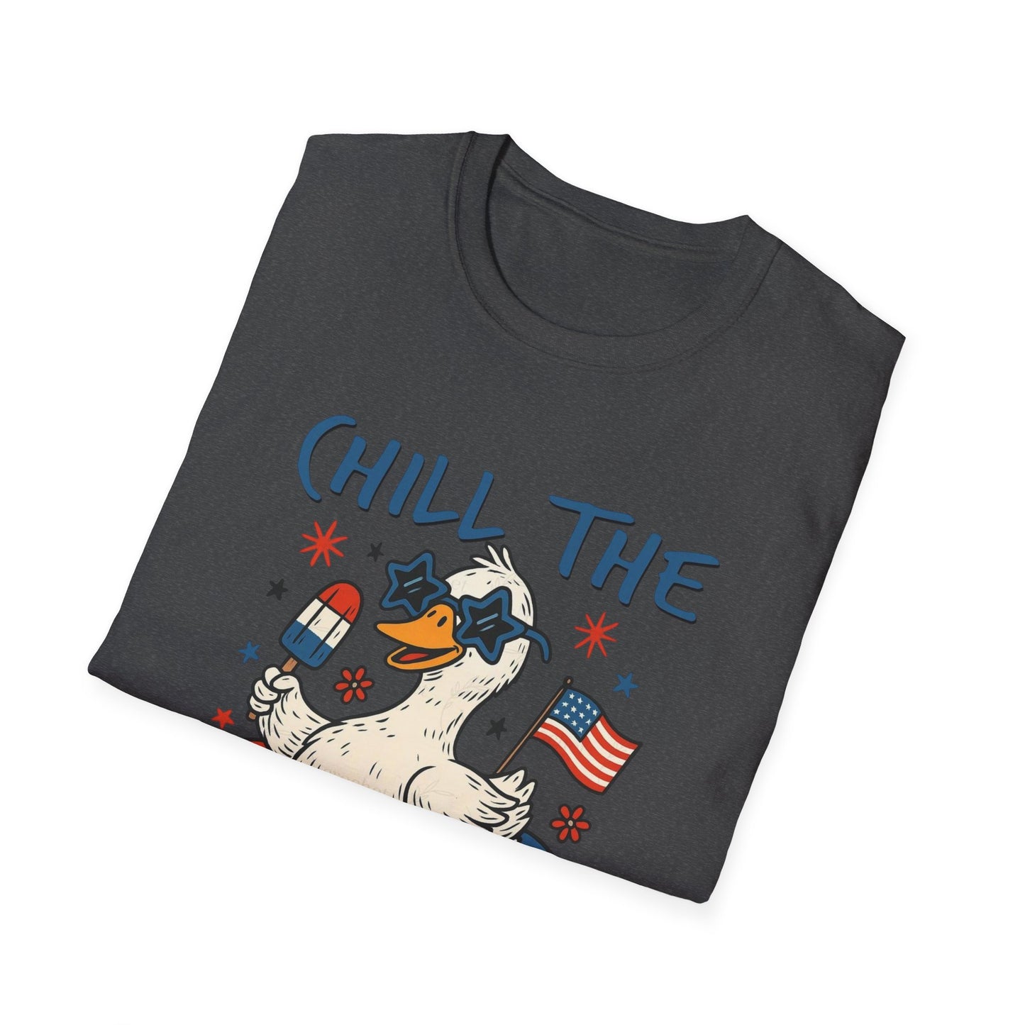 Chill the Fourth Out T-Shirt — Patriotic Duck 4th of July Tee