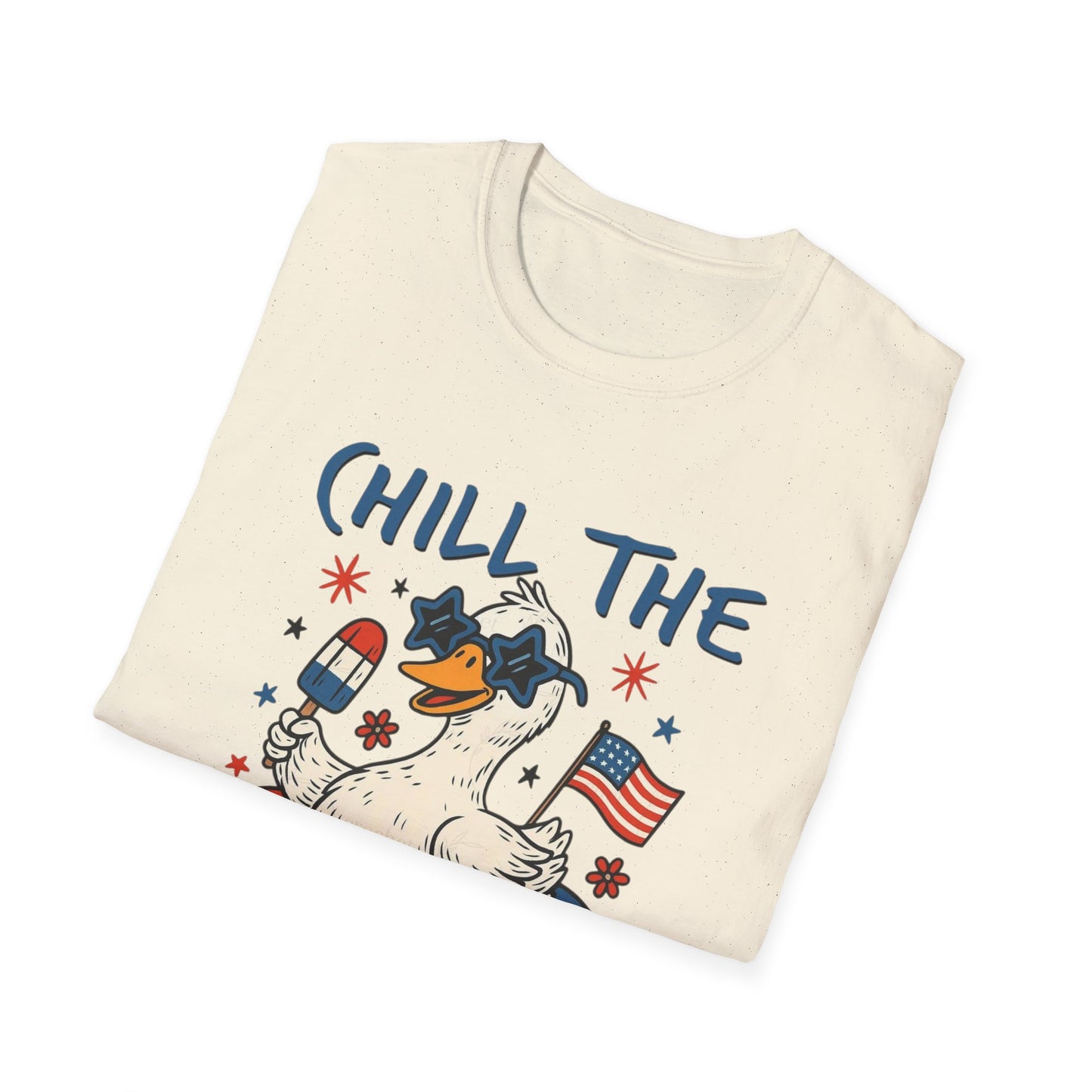 Chill the Fourth Out T-Shirt — Patriotic Duck 4th of July Tee