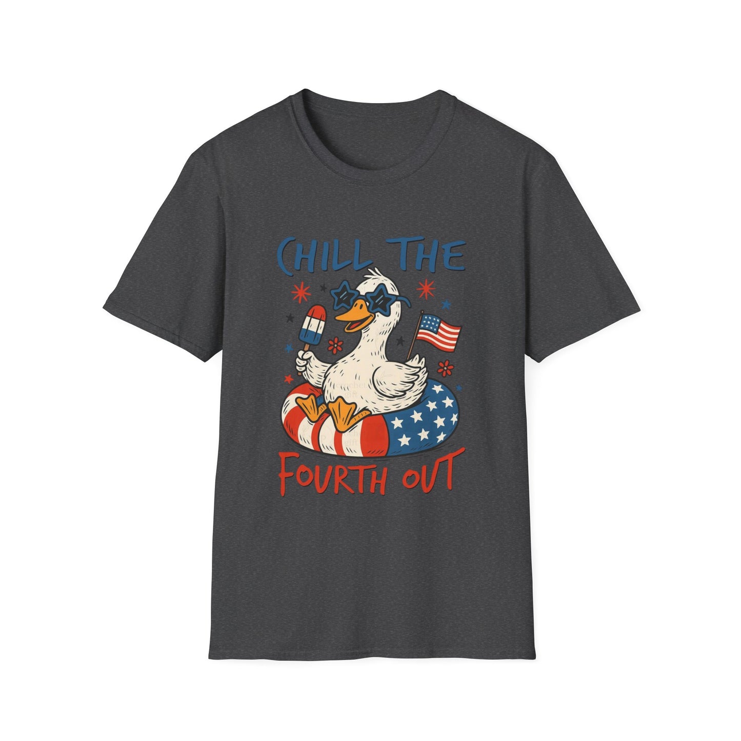 Chill the Fourth Out T-Shirt — Patriotic Duck 4th of July Tee