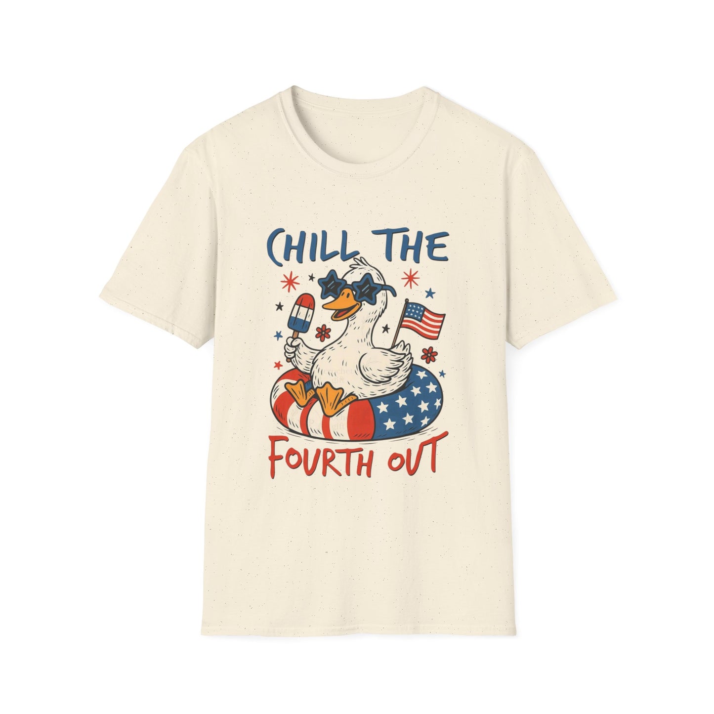 Chill the Fourth Out T-Shirt — Patriotic Duck 4th of July Tee