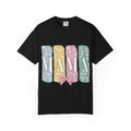 Mama Floral Stripes T-Shirt — Pastel Mom Shirt with Bow