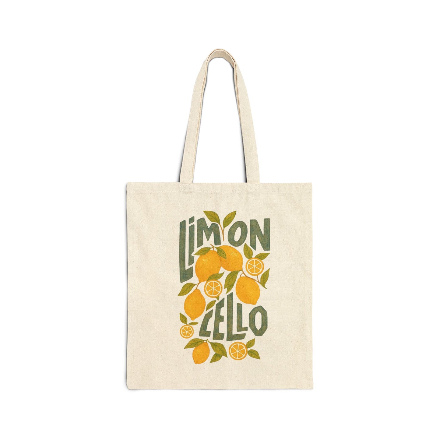 Limoncello Lemon Canvas Tote Bag – Citrus Summer Market Grocery Bag