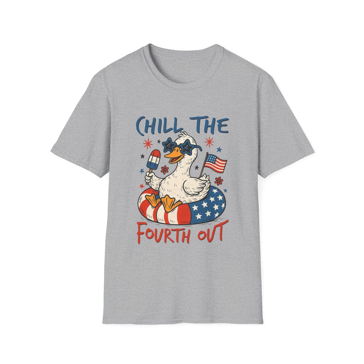 Chill the Fourth Out T-Shirt — Patriotic Duck 4th of July Tee