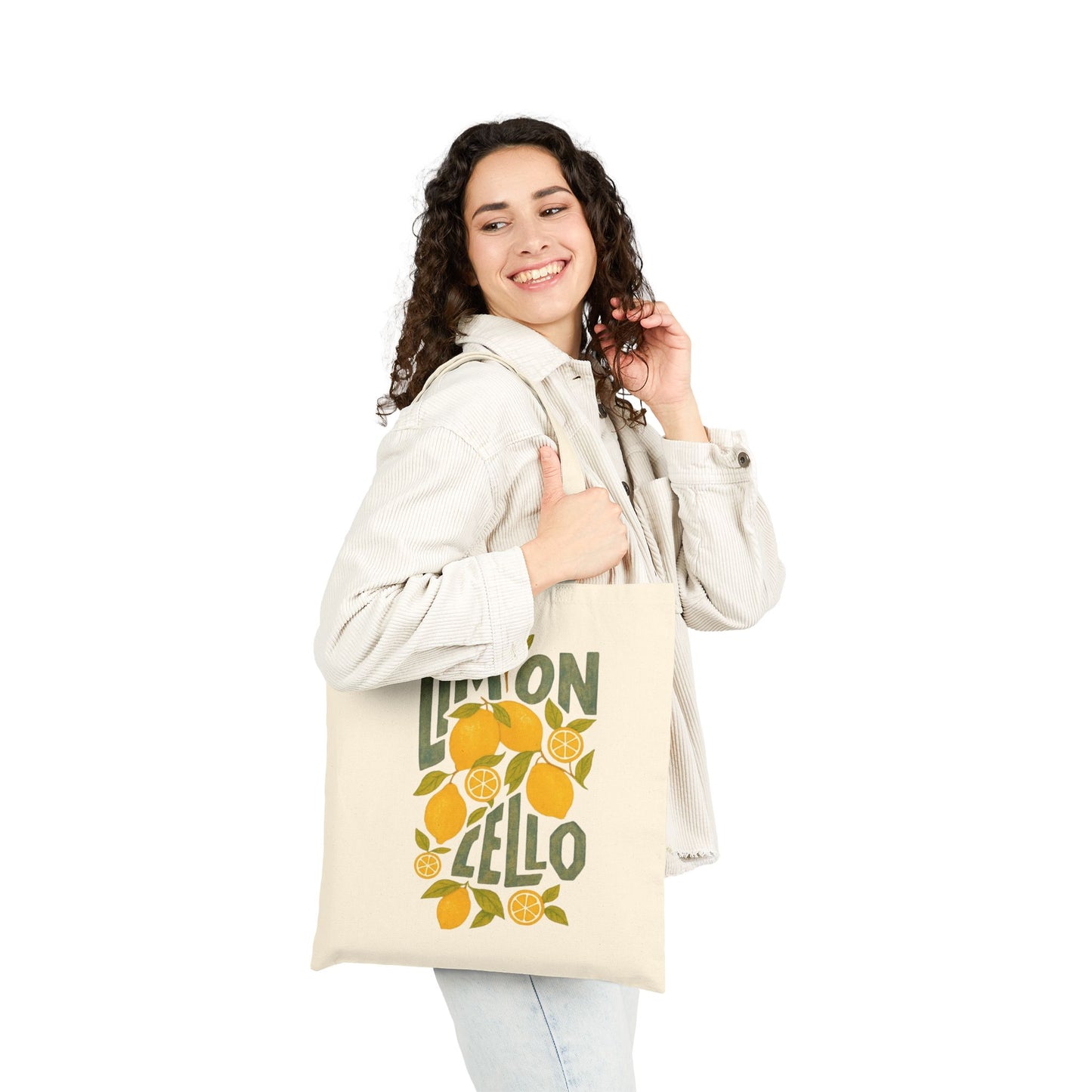 Limoncello Lemon Canvas Tote Bag – Citrus Summer Market Grocery Bag